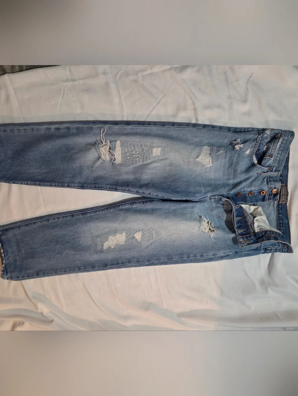 Women's Point Sur Distressed Blue Denim Jeans - Casual Relaxed Fit
